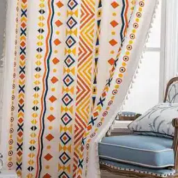 urban space Geometric Print Long Door Curtain-picture-19