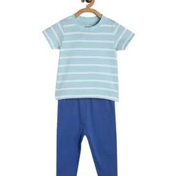mini klub Striped Cotton T-Shirt & Track Pants Set-picture-49