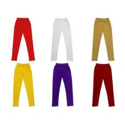indiweaves Pack of 6 Leggings with Elasticated Waist-picture-23