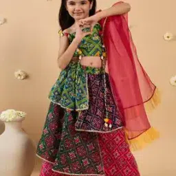 pspeaches Girls Micro Print Lehenga with Choli-picture-27