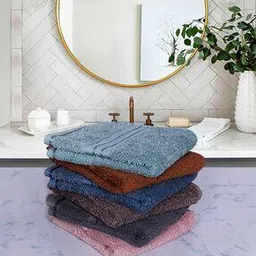 rangoli Pack of 6 Face Towels with Double Stitched Hems-picture-26