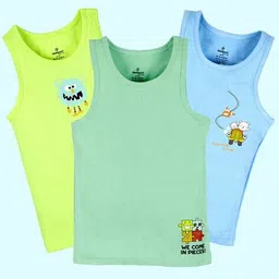 kiddopanti Pack of 3 Graphic Print Vests image 1