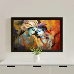random Radha Krishna Wall Painting with Frame-picture-24
