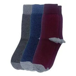 mint & oak Men Set of 3 Chevron Print Mid-Calf Length Socks-picture-49