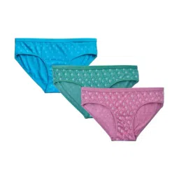 cumsin Pack of 3 Women Printed Briefs with Elasticated Waist image 1