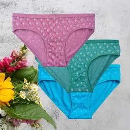 cumsin Pack of 3 Women Printed Briefs with Elasticated Waist-picture-28