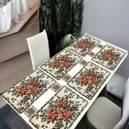 cread craft Set of 12 Floral Print Placemats & Tea Coasters-picture-35