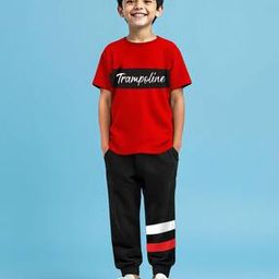trampoline Boys Printed Pants And T-shirt Set-picture-7