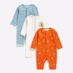 mothercare Pack of 3 Printed Sleepsuits-picture-20