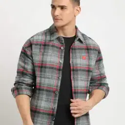 the bear house Men Checked Oversized Shirt with Patch Pocket-picture-16