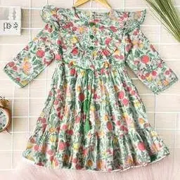 bella moda Girls Floral Fit and Flare Dress-picture-43