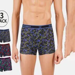 ramraj cotton Pack of 3 Printed Elasticated Waist Trunks-picture-50