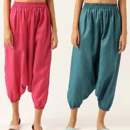 molcha by babita singh Women Pack of 2 Relaxed Fit Flat-Front Harem Pants-picture-15