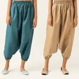 molcha by babita singh Women Pack of 2 Relaxed Fit Flat-Front Harem Pants-picture-14