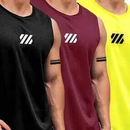 ausk Men Pack of 3 Printed Round-Neck Vests-picture-15