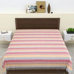 Striped Cotton Double Bedcover-image-0