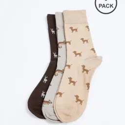 max Men Printed Crew Length Socks Pack of 3 image 1