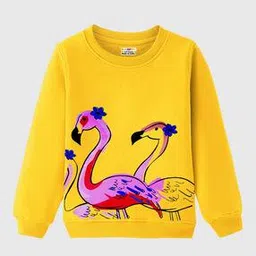 kuchipoo Girls Flamingo Print Sweatshirt with Full Sleeves-picture-52