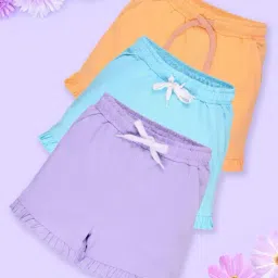 kiddopanti Pack of 2 Girls Mid-Rise Hot Pants image 1