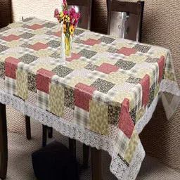 cread craft Floral Print Anti-Slip Table Cover  image 1