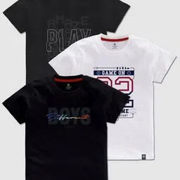 codez Pack Of 3 Women Typographic Regular Fit T-Shirt with Round Neck-picture-11