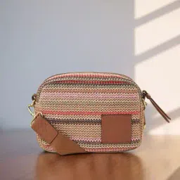 accessorize london Women Quilted Sling Bag with Chain image 1