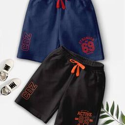 codez Boys Pack of 2 Typographic Print Shorts-picture-11