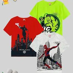 kuchipoo Pack of 3 Graphic Print Crew-Neck T-Shirts-picture-40