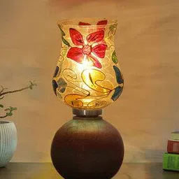 devansh Glass Table Lamp with Natural Wooden Base-picture-25
