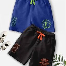 codez Boys Pack of 2 Typographic Print Regular Fit Shorts-picture-43