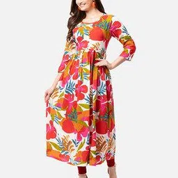 new listing Women Floral Flared Kurta-picture-12