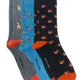 mint & oak Pack of 3 Graphic Print Mid-Calf Length Socks-picture-26