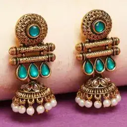 ECK114-Gold-Plated Jumka Earrings-image-16