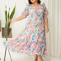miss chase a+ Women Floral Print Tiered Dress-picture-41