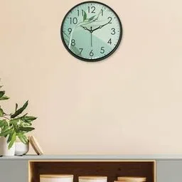 random Leaf Print Round Shaped Wall Clock-picture-14