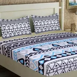 good homes 120 TC Microfiber Double Geometric Flat Bedsheet-picture-30