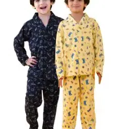 jam & sugar Boys Pack of 2 Graphic Print Lounge Pants & Shirt Nightsuit Set-picture-21