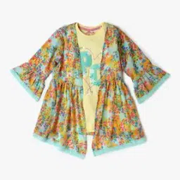 point cove Girls Embroidered Loose Fit Top with Shrug-picture-23