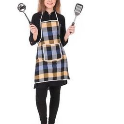 revexo Checked Apron with Patch Pocket-picture-11