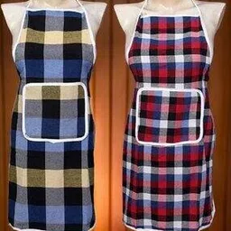 revexo Set of 2 Checked Aprons with Patch Pocket-picture-33