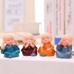 sankalan creations Set of 4 Polyresin Monks image 1