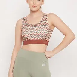 clovia Women Medium Impact Padded Y2K Print Sports Bra-picture-34