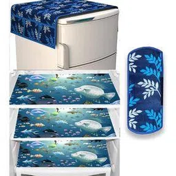the lions share Pack Of 5 Graphic Print Fridge Cover Fridge Mats with Handle Cover-picture-34