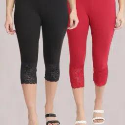 jinfo Pack of 2 Women Capris with Elasticated Waistband image 1