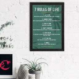 ecraftindia "7 Rules of Life " Motivational Quote UV Art Painting-picture-30