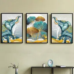 random Set of 3 Painting Wall With Frame-picture-35