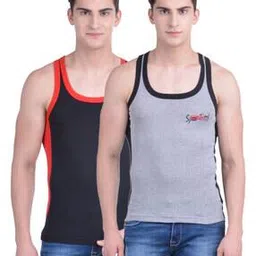 dollar bigboss Pack of 2 Men Solid Cotton Racerback Styled Gym Vest-picture-51