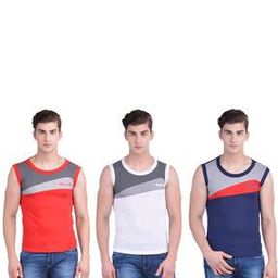 dollar bigboss Pack of 3 Men Solid Combed Cotton Racerback Styled Gym Vest-picture-40
