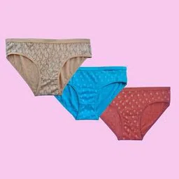 gialon Women Pack of 3 Briefs with Elasticated Waist-picture-21