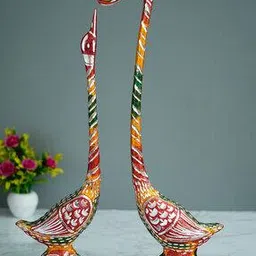 ecraftindia Kissing Swan Couple Handcrafted Decorative Figurine-picture-50